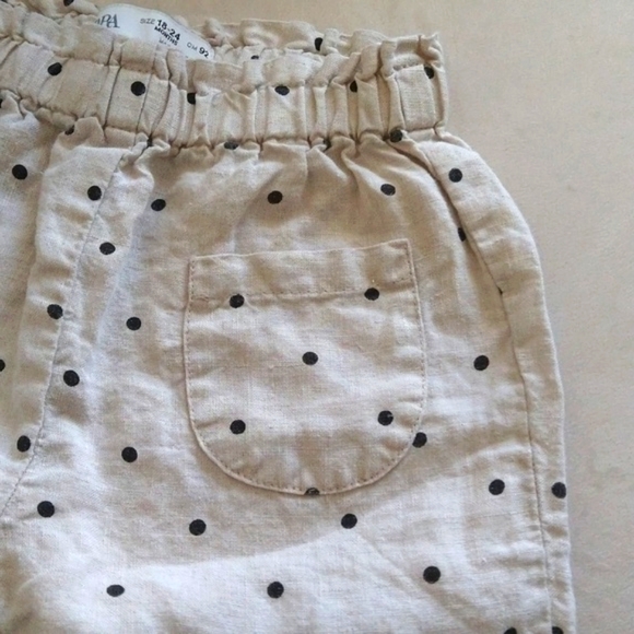 ZARA LINEN POLKA DOT CHILDRENS TOP AND PANTS SET - Picture 7 of 7